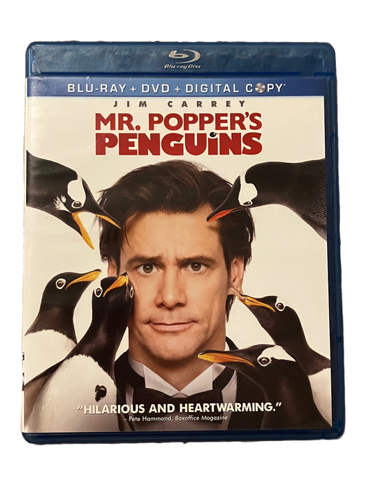 Mr. Popper's Penguins Used Blu Ray Movie. Jim Carrey