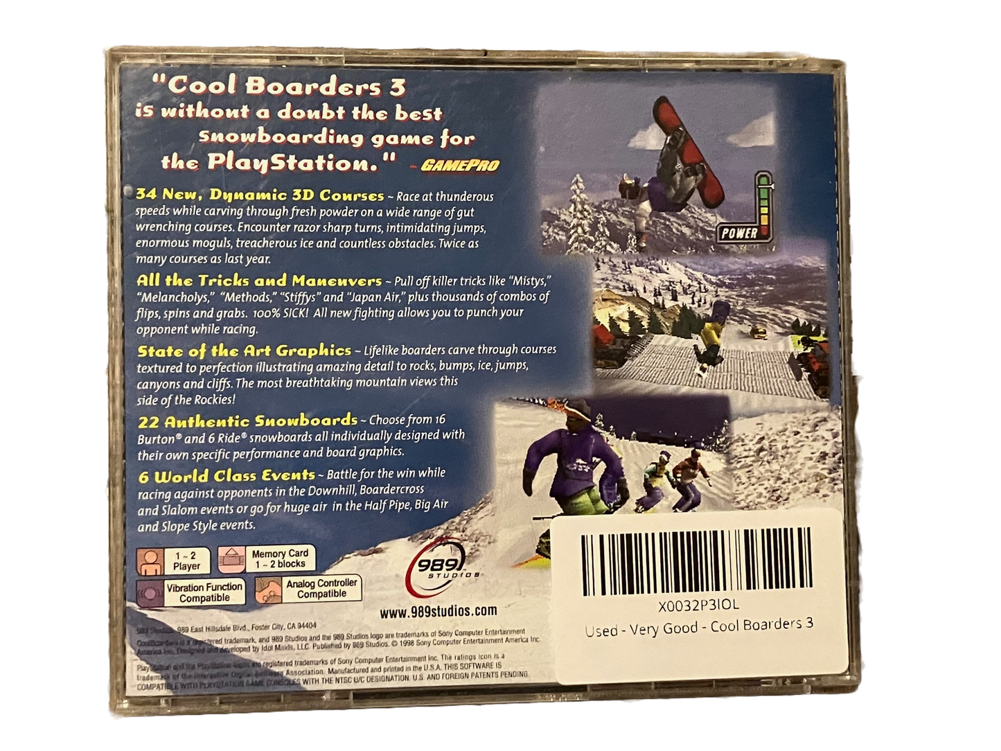 Cool Boarders 3 Sony PlayStation Complete