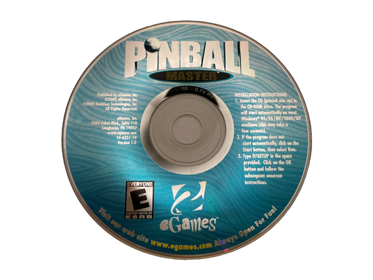 Pinball Master PC CD Rom Game Disc Only.