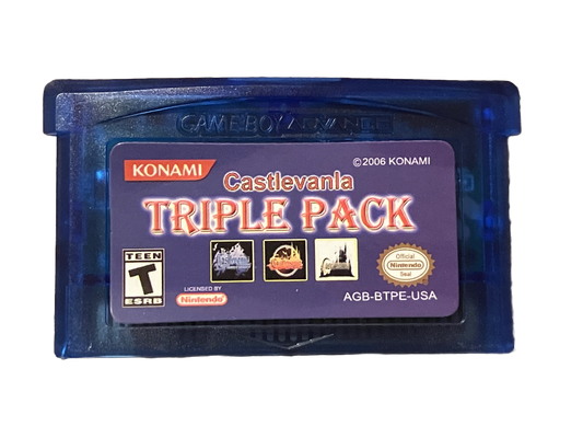 Castlevania Triple Pack Nintendo Game Boy Advance GBA Video Game. Aria of Sorrow, Harmony of Dissonance, and Circle of the Moon!