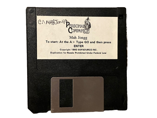 Personal Companion Mah Jongg Vintage PC MS DOS Game