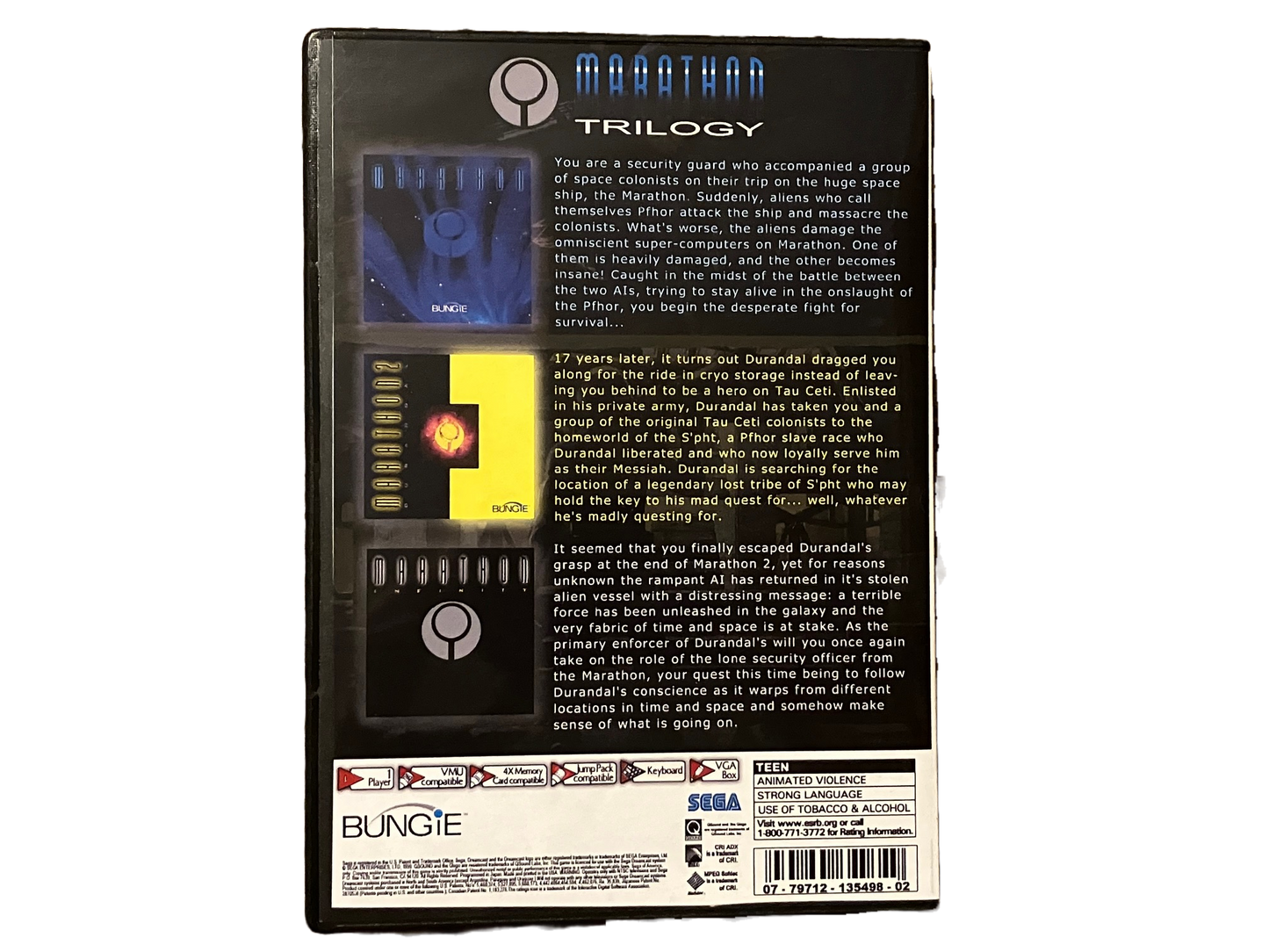 Marathon Trilogy Sega Dreamcast Game