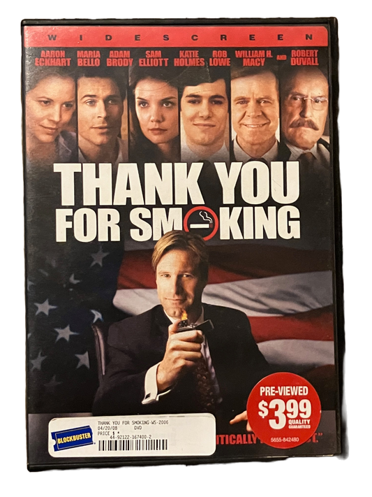 Thank You For Smoking Used DVD Movie.
