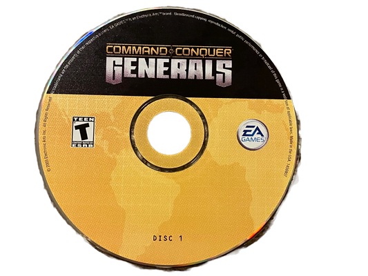 Command & Conquer Generals PC CD Rom Game Disc 1 Only.
