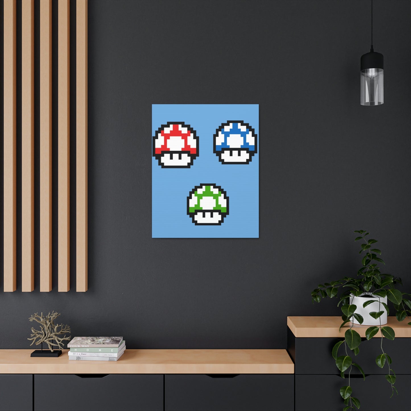 Mushroom 8 Bit Style Canvas Gallery Wraps