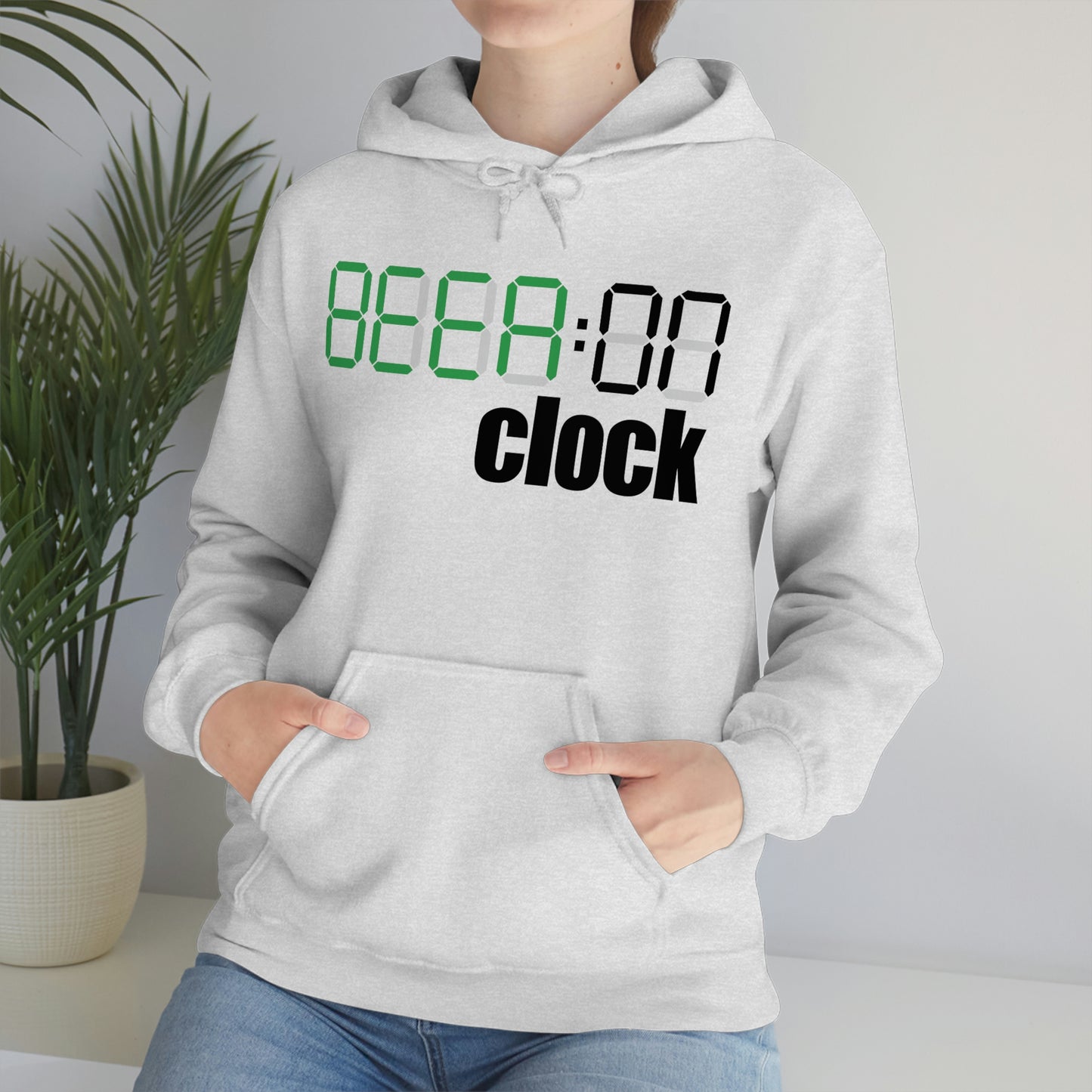 Beer on Clock Unisex Hooded Sweatshirt