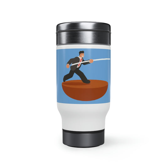 Javelin Business Man Style Travel Mug with Handle, 14oz