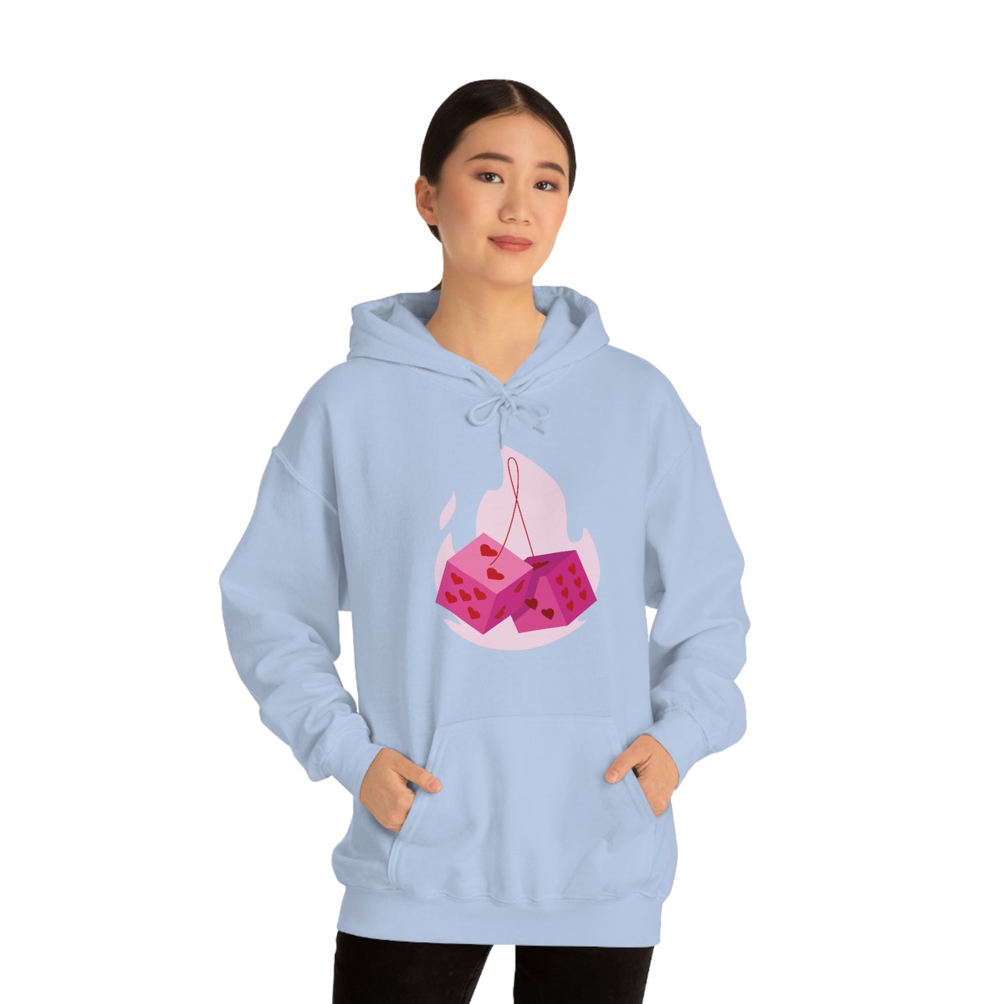 Dice Hearts Unisex Hooded Sweatshirt