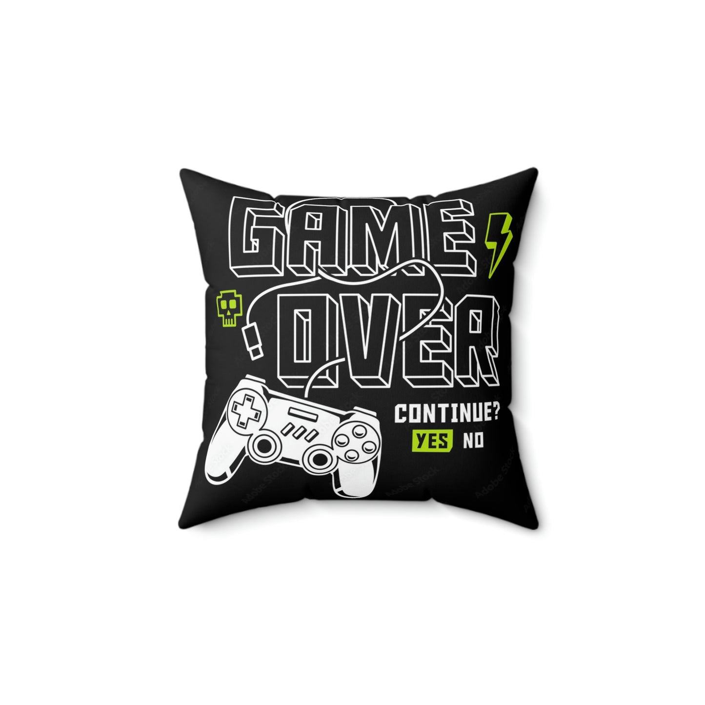 Game Over Spun Polyester Square Pillow