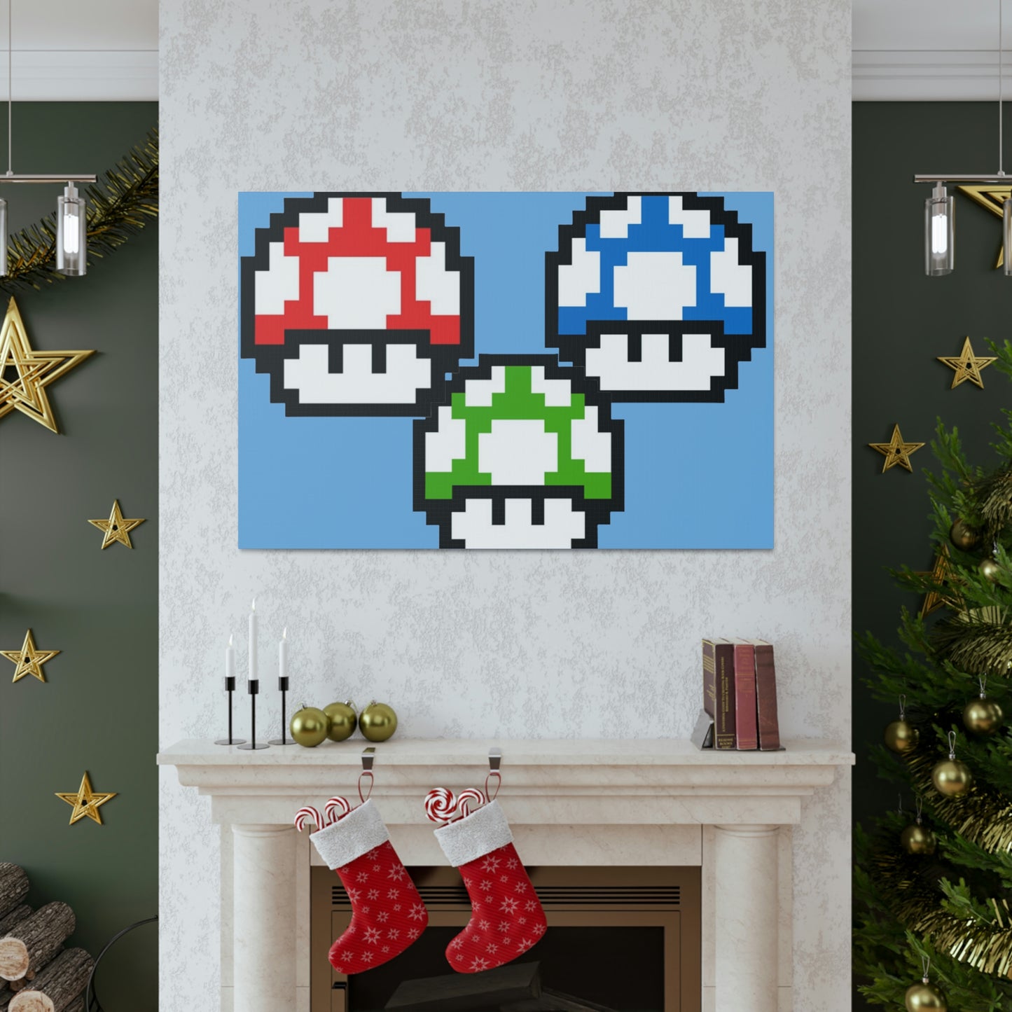 Mushroom 8 Bit Style Canvas Gallery Wraps