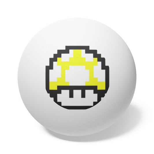 Yellow Mushroom 8 Bit Style Ping Pong Balls, 6 pcs