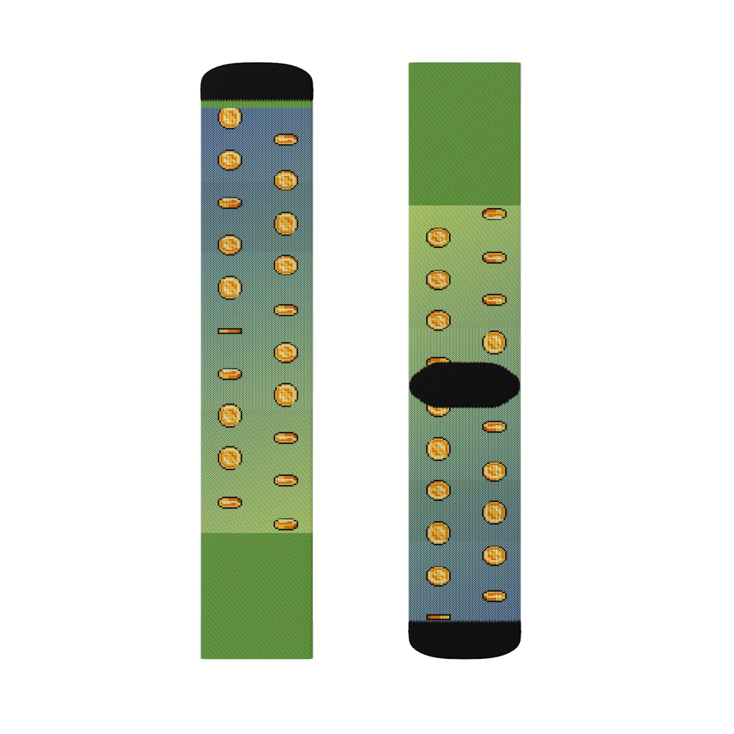 Video Game Coins Style Background Sublimation Socks