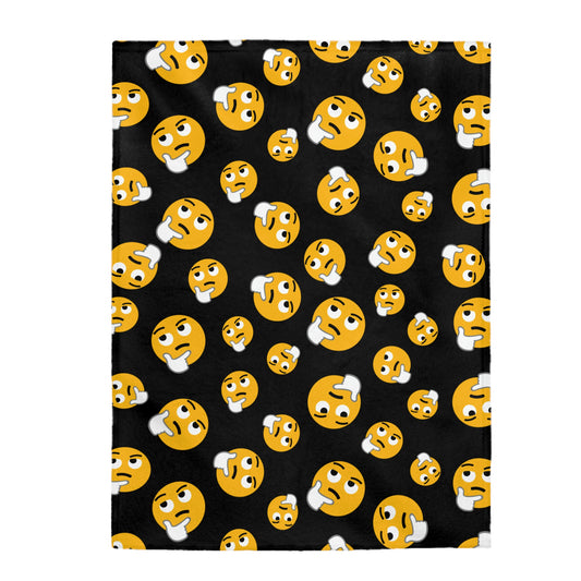 Emoji Pattern Velveteen Plush Blanket