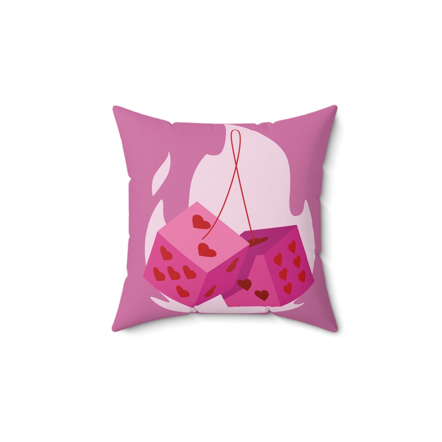 Dice Hearts Spun Polyester Square Pillow