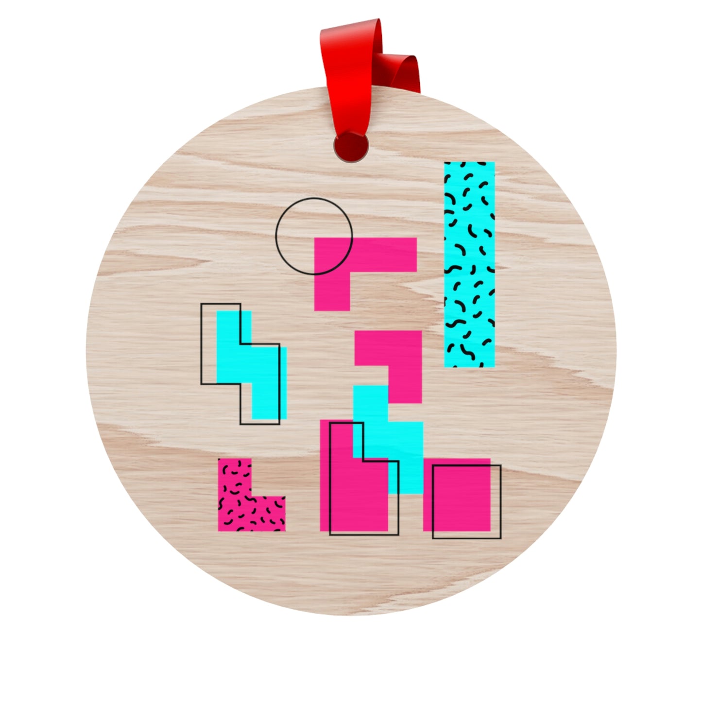 Tetris Style Wooden Christmas Ornaments