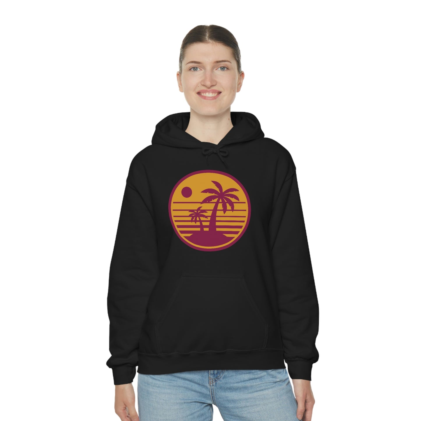 Retro Sunset Beach Unisex Hooded Sweatshirt