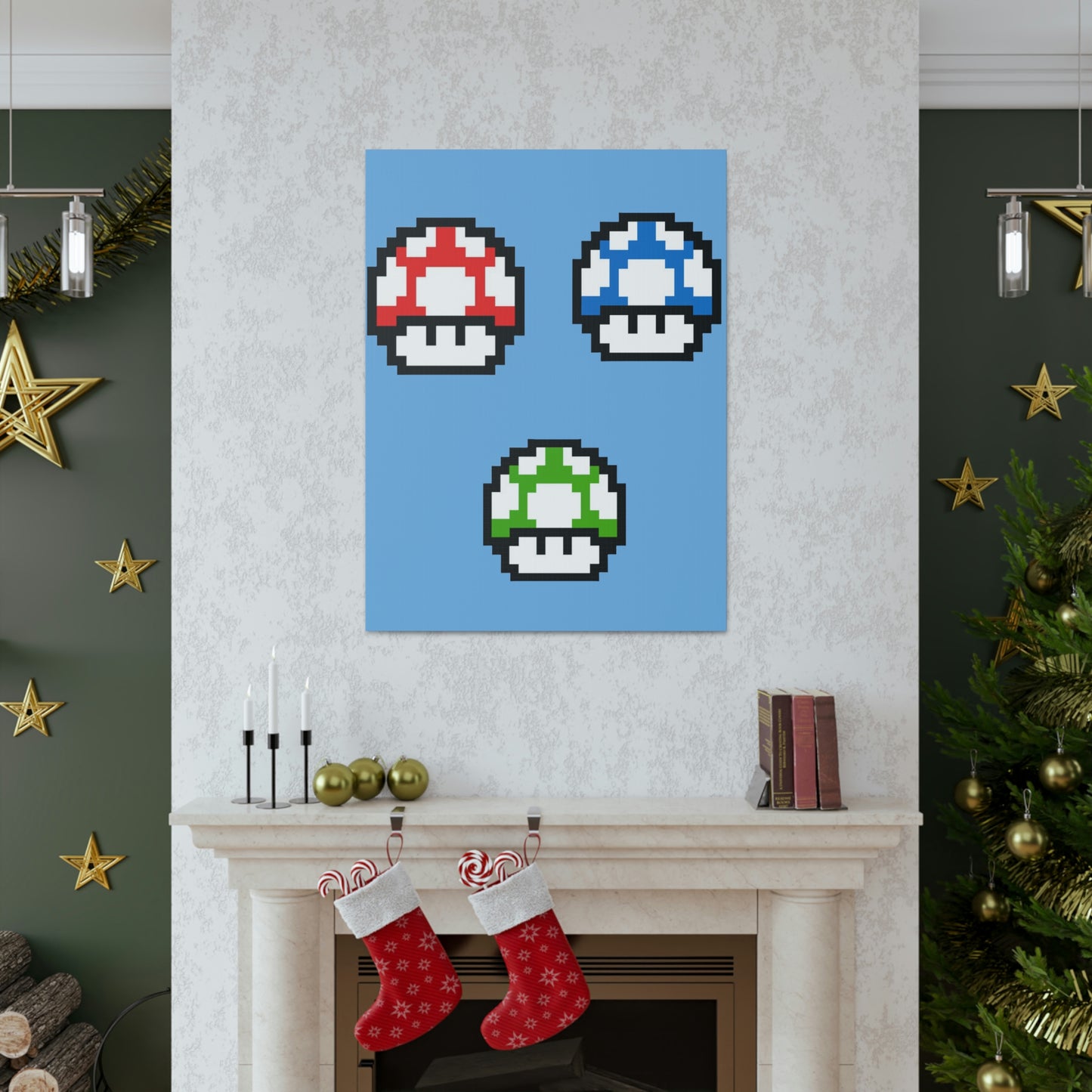Mushroom 8 Bit Style Canvas Gallery Wraps
