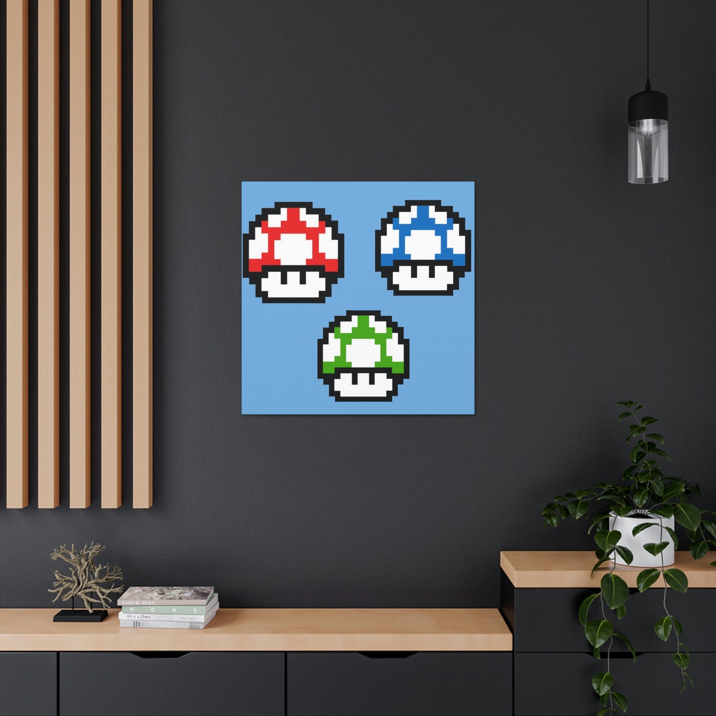 Mushroom 8 Bit Style Canvas Gallery Wraps