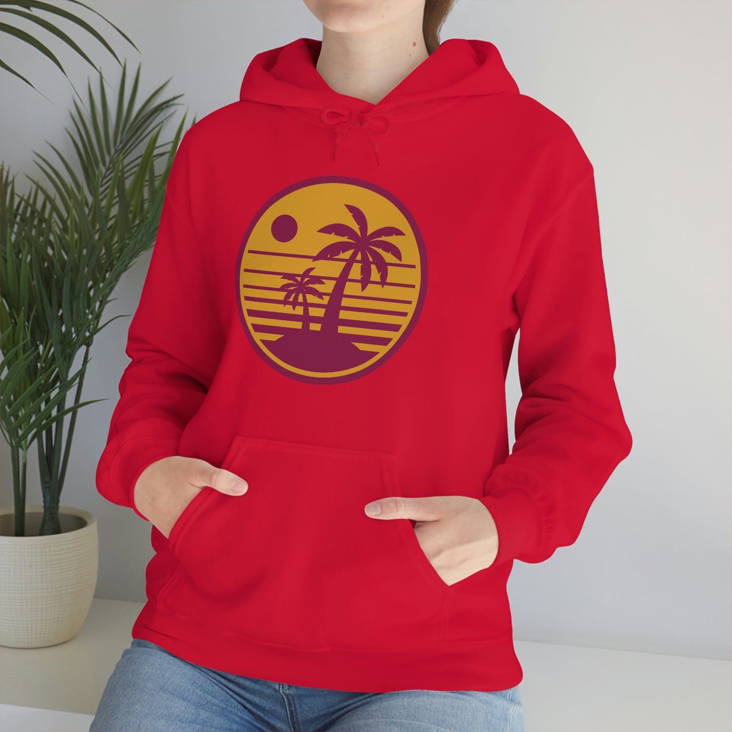 Retro Sunset Beach Unisex Hooded Sweatshirt