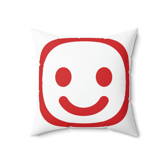 Smiley Face Spun Polyester Square Pillow