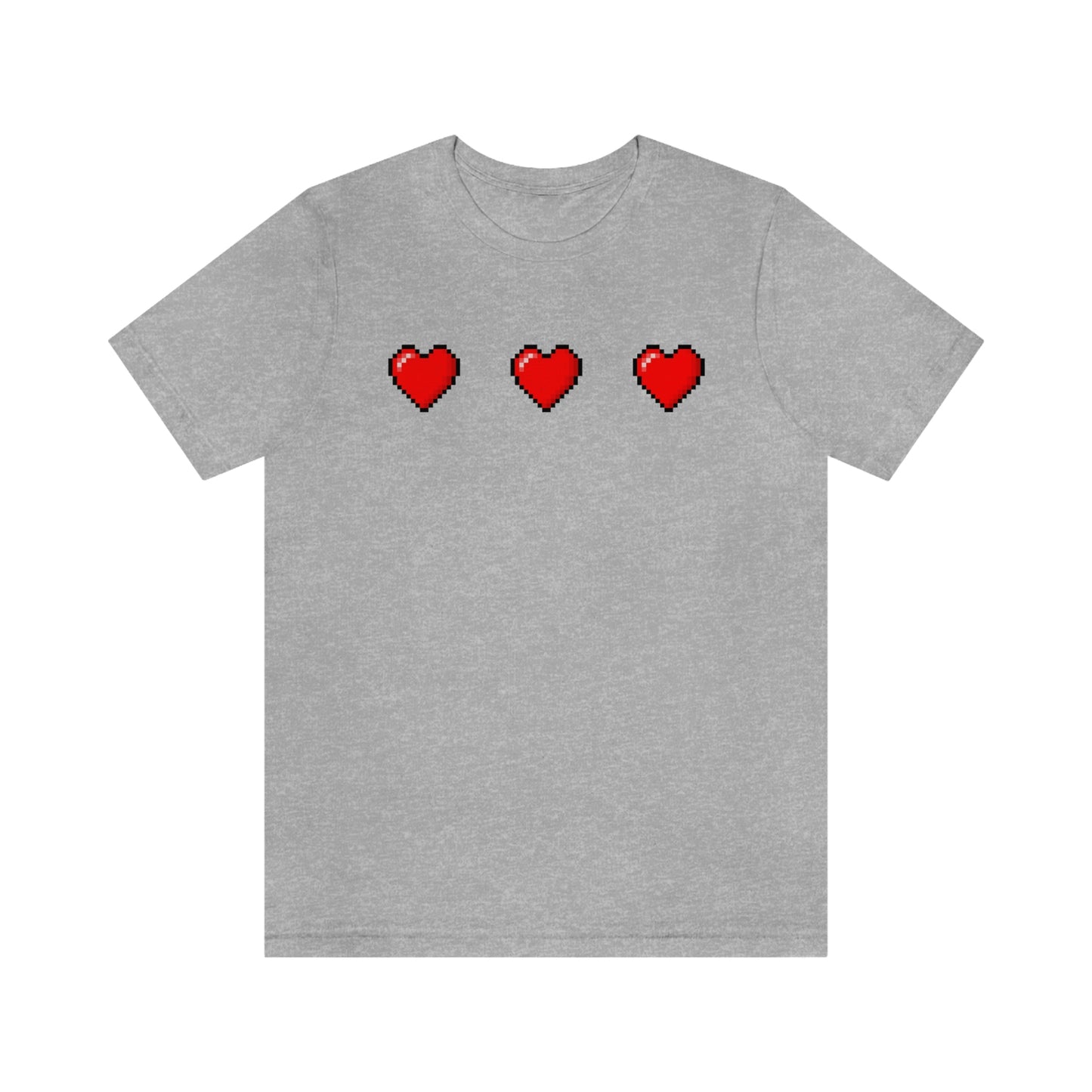 Hearts 8 Bit Style Unisex Jersey Short Sleeve Tee