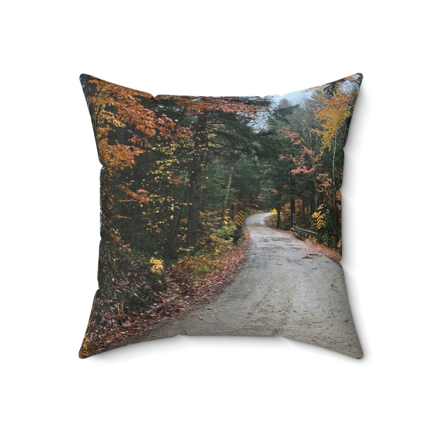 New England Fall Leaves Spun Polyester Square Pillow