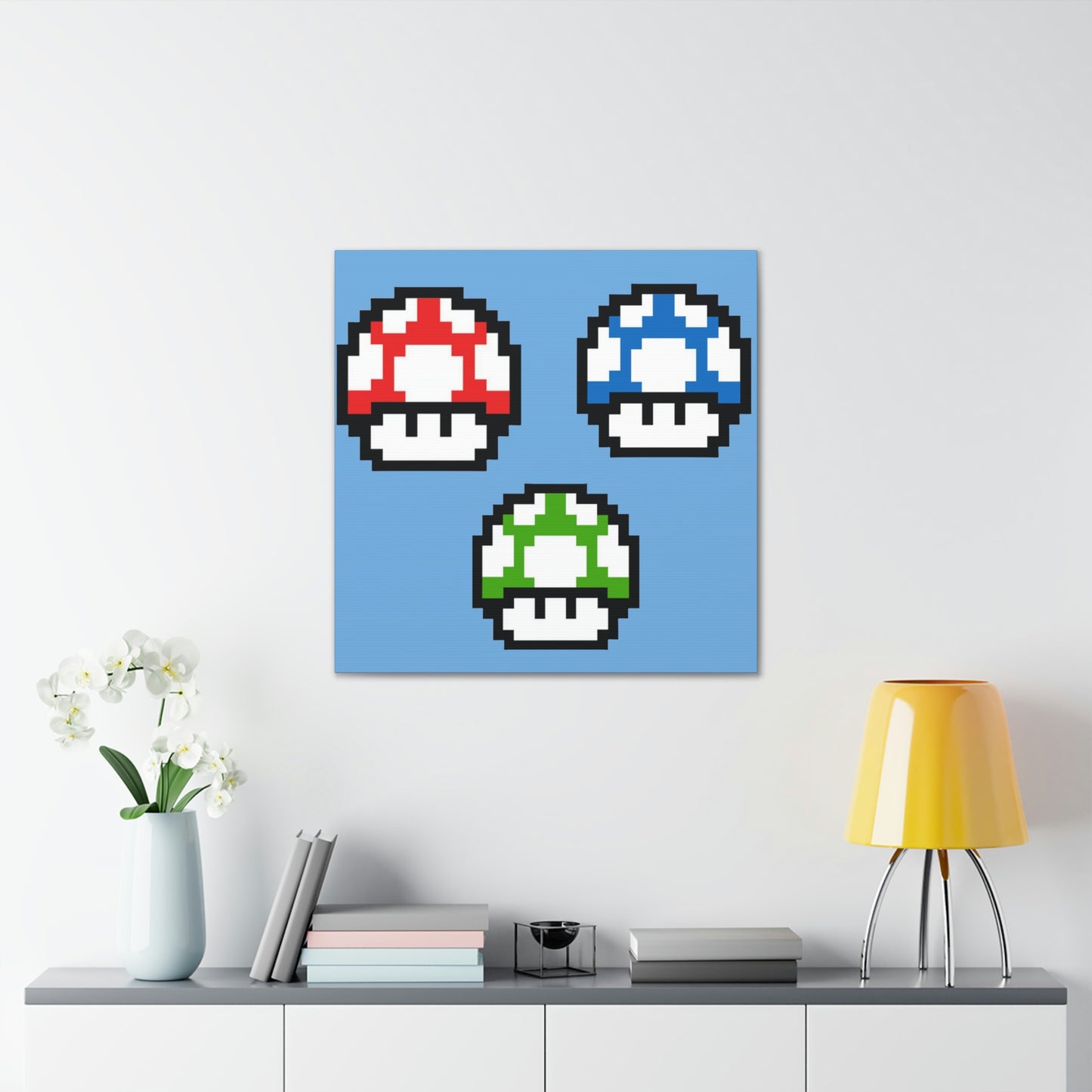 Mushroom 8 Bit Style Canvas Gallery Wraps