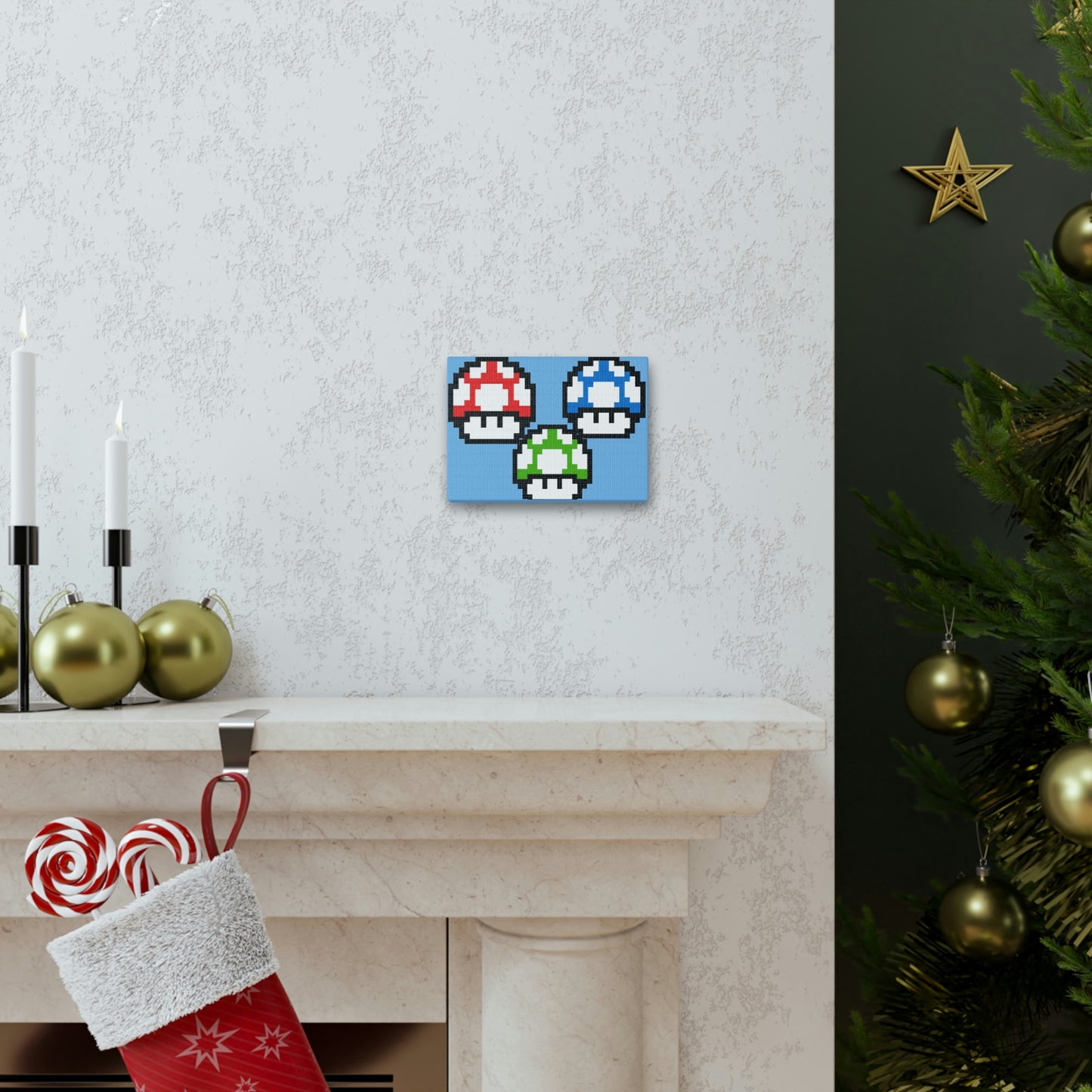 Mushroom 8 Bit Style Canvas Gallery Wraps