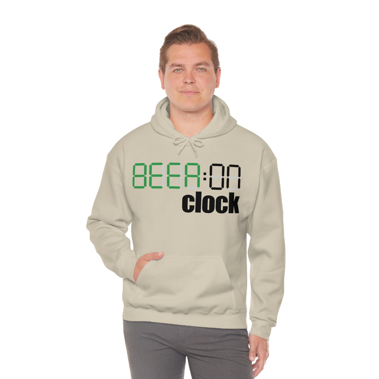Beer on Clock Unisex Hooded Sweatshirt