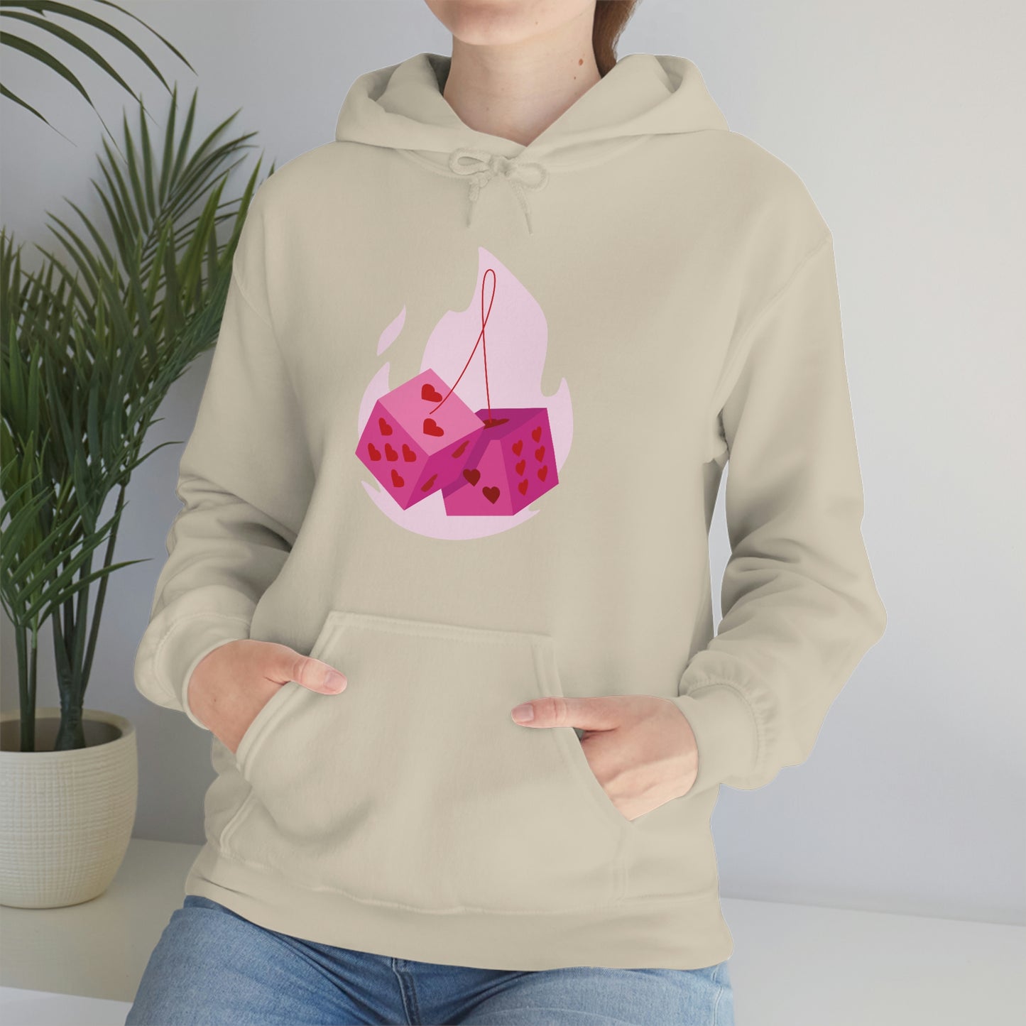 Dice Hearts Unisex Hooded Sweatshirt