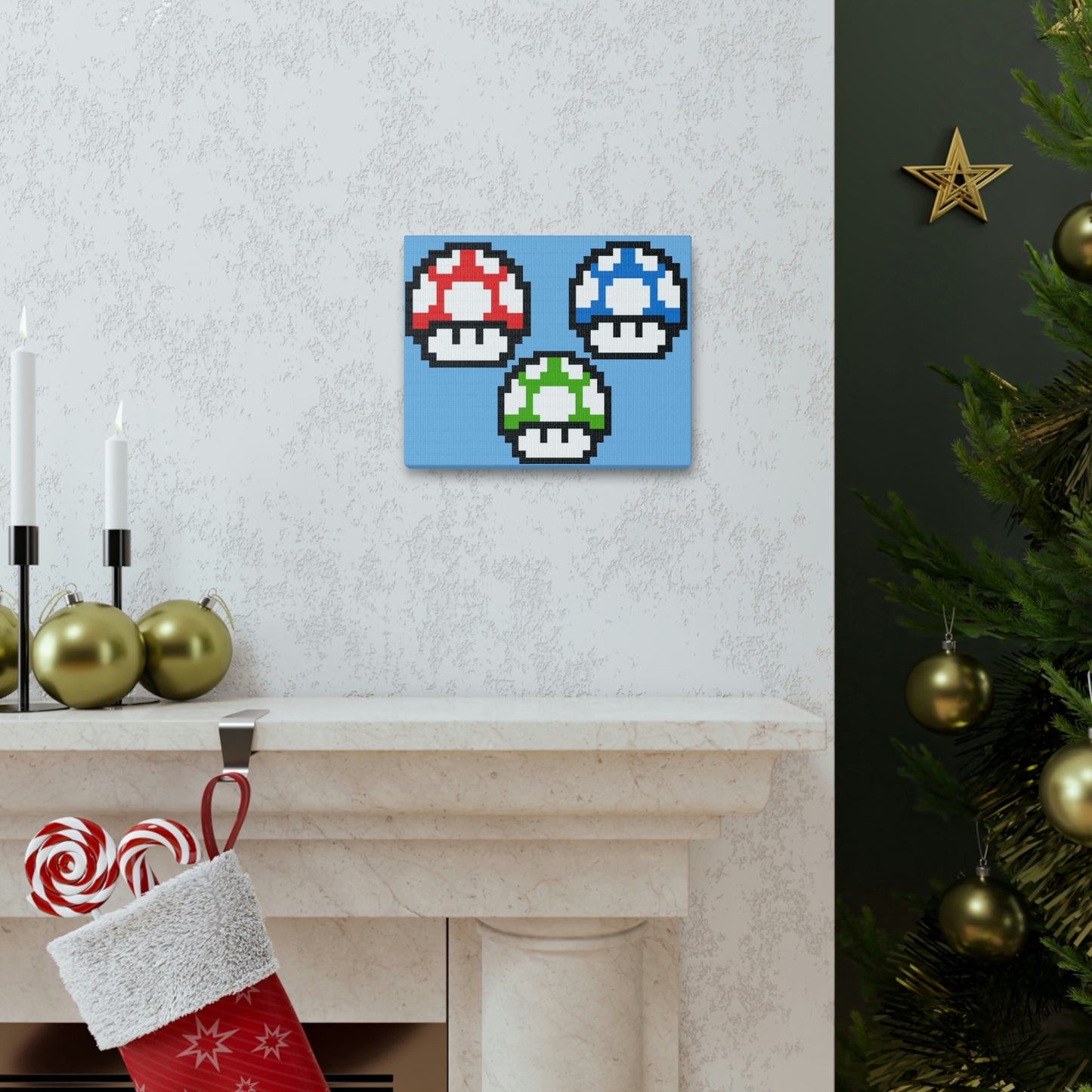 Mushroom 8 Bit Style Canvas Gallery Wraps