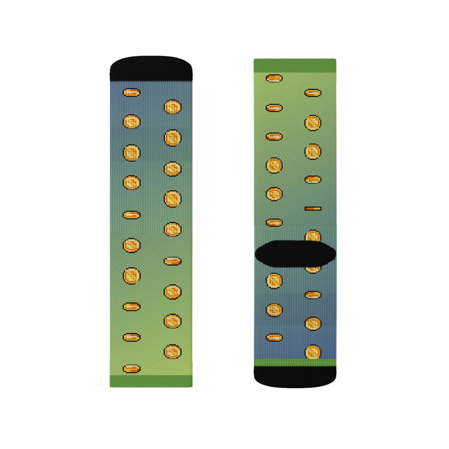 Video Game Coins Style Background Sublimation Socks