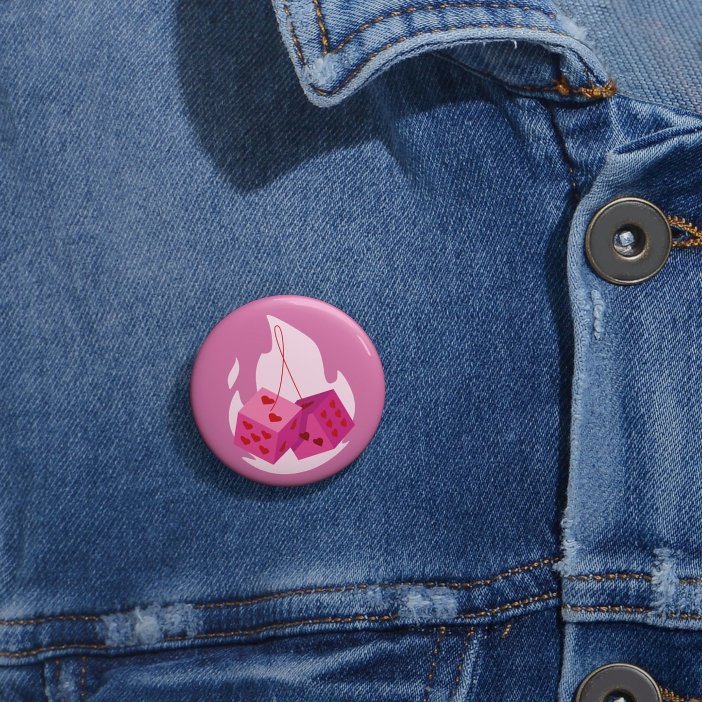 Dice Hearts Custom Pin Buttons