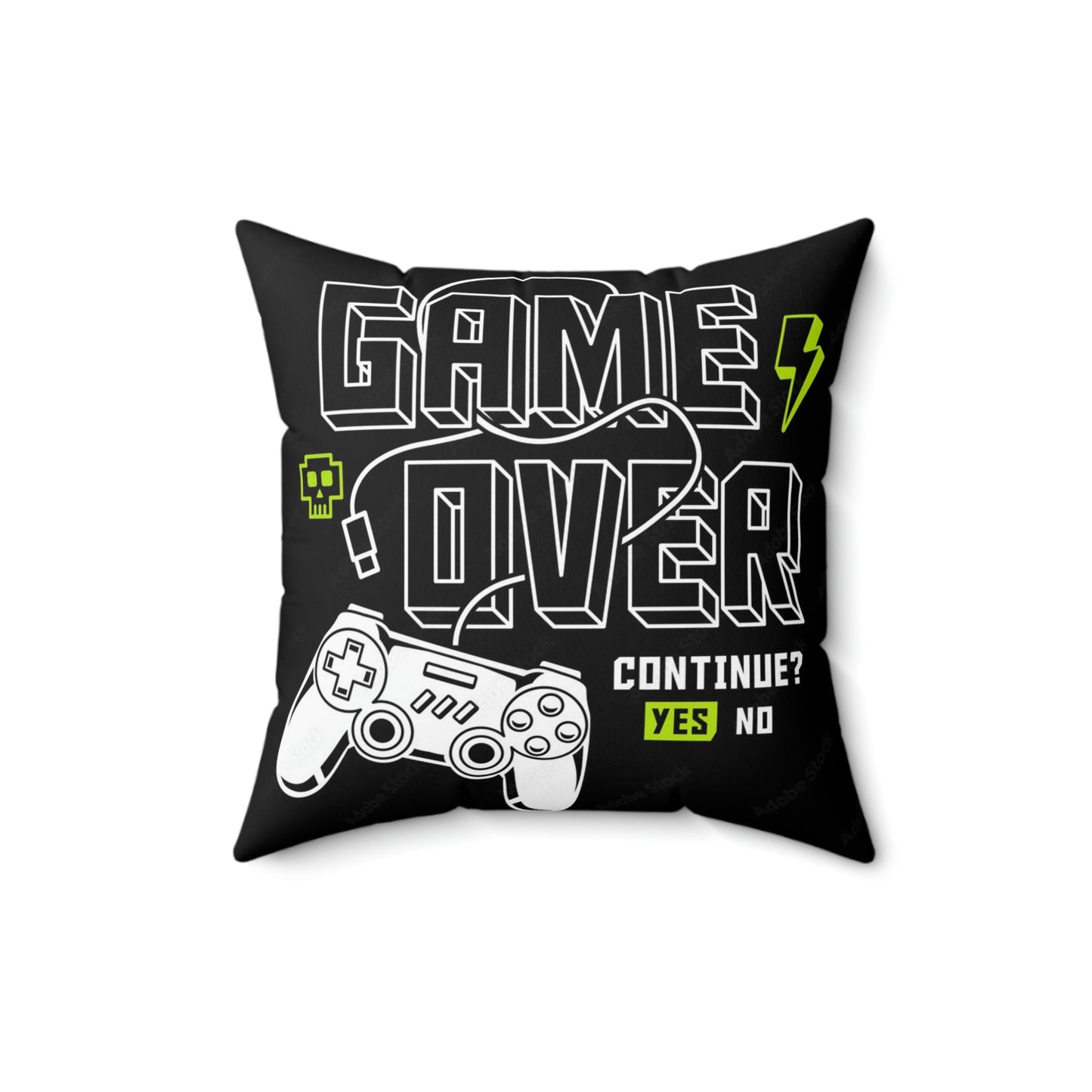Game Over Spun Polyester Square Pillow