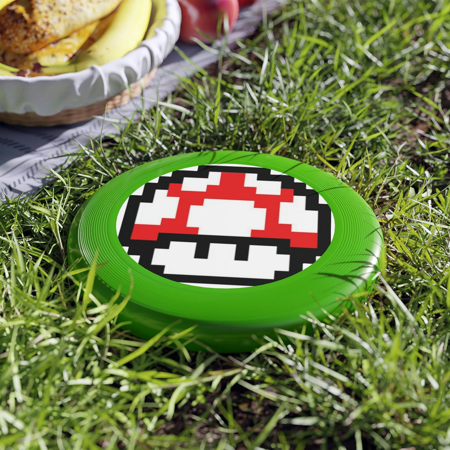 Red 8 Bit Style Mushroom Wham-O Frisbee