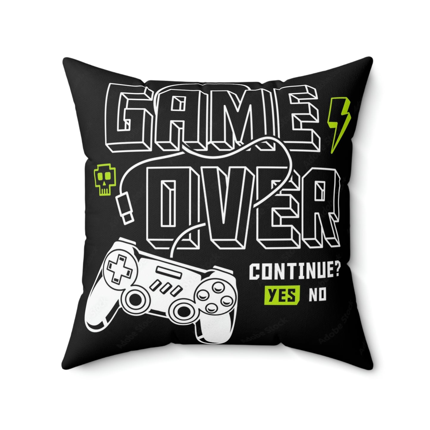 Game Over Spun Polyester Square Pillow