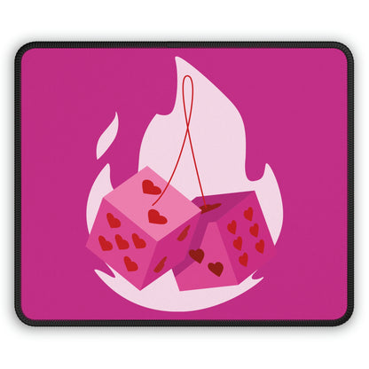 Pink Dice Gaming Mouse Pad