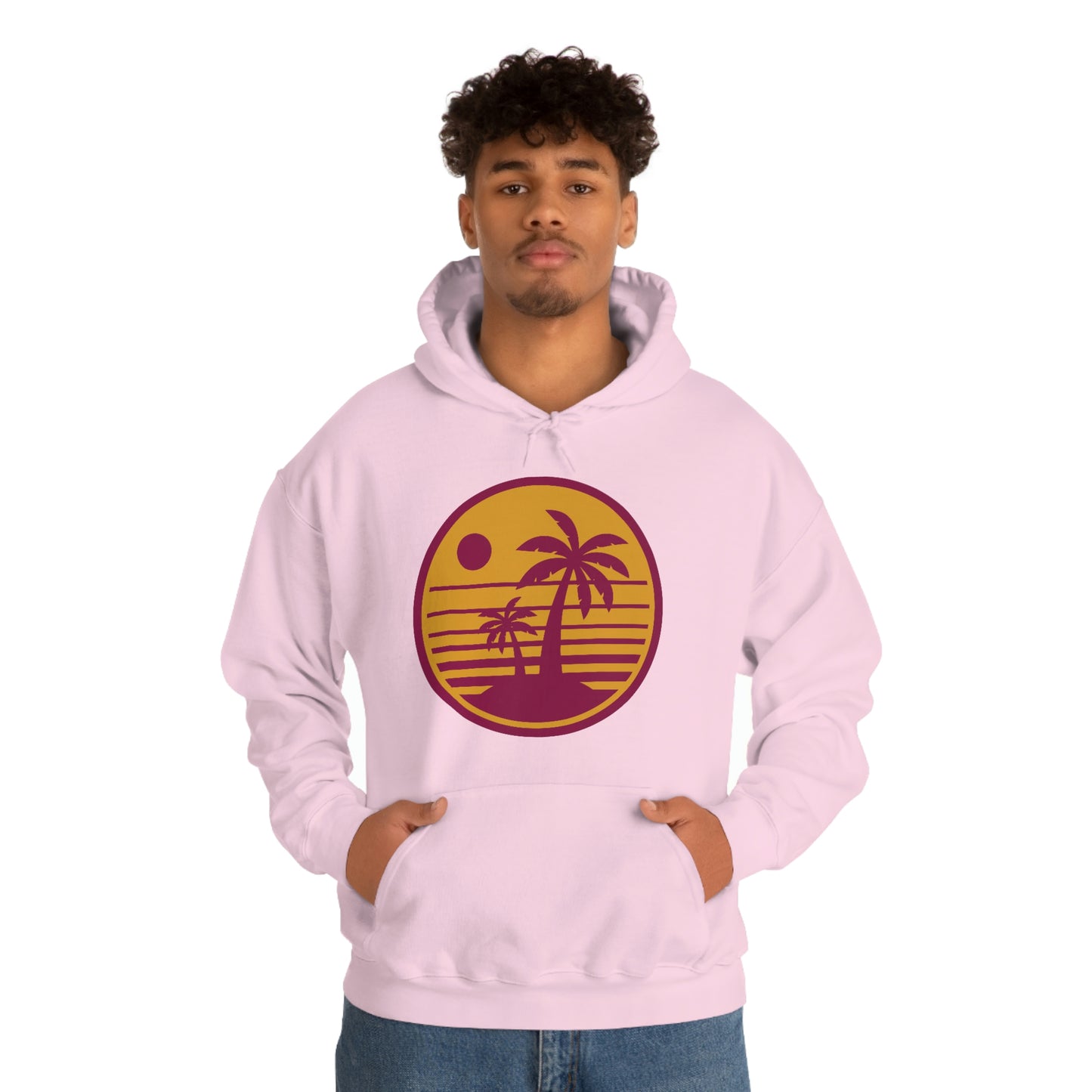 Retro Sunset Beach Unisex Hooded Sweatshirt