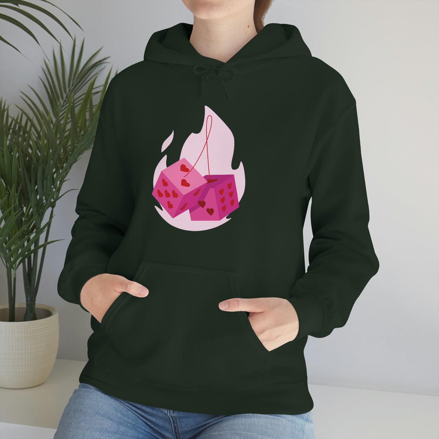 Dice Hearts Unisex Hooded Sweatshirt