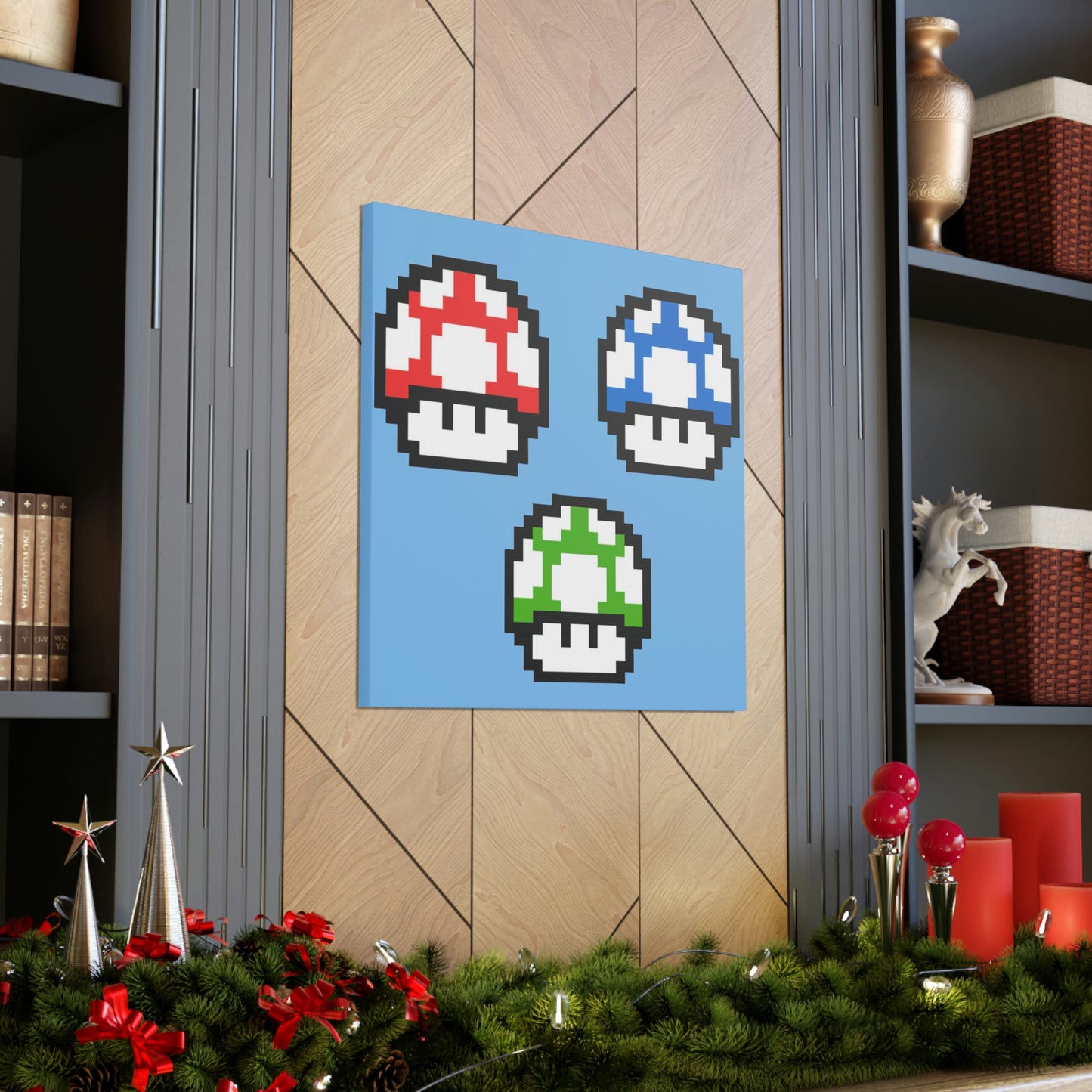 Mushroom 8 Bit Style Canvas Gallery Wraps