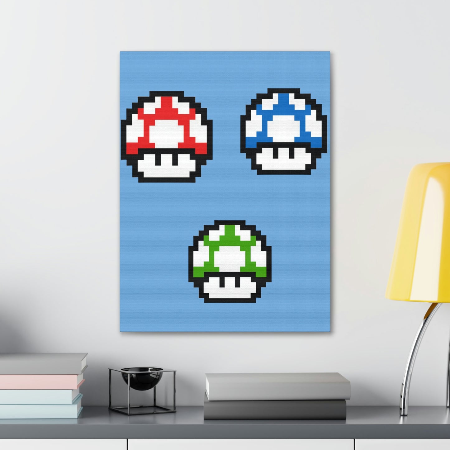 Mushroom 8 Bit Style Canvas Gallery Wraps