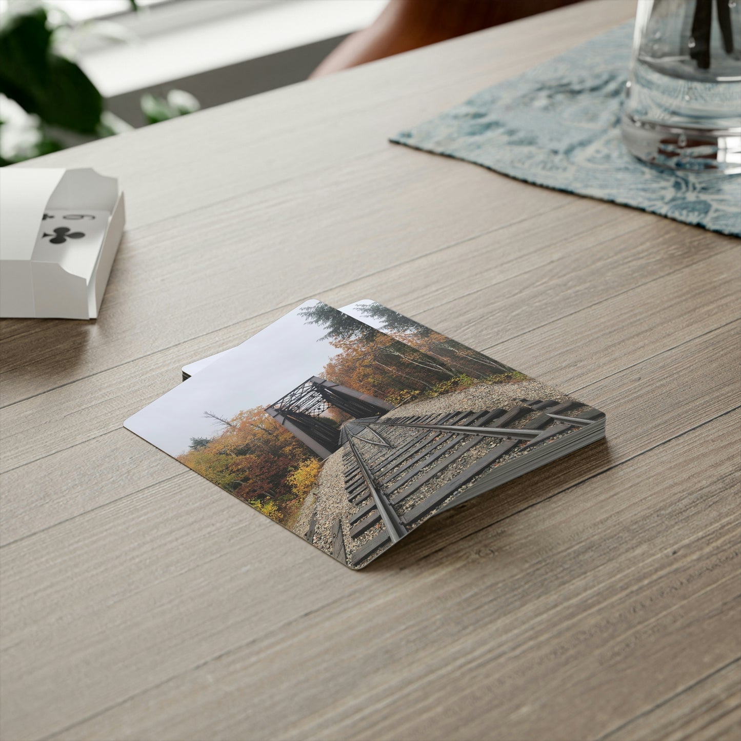 Train Tracks Fall Style Playing Cards