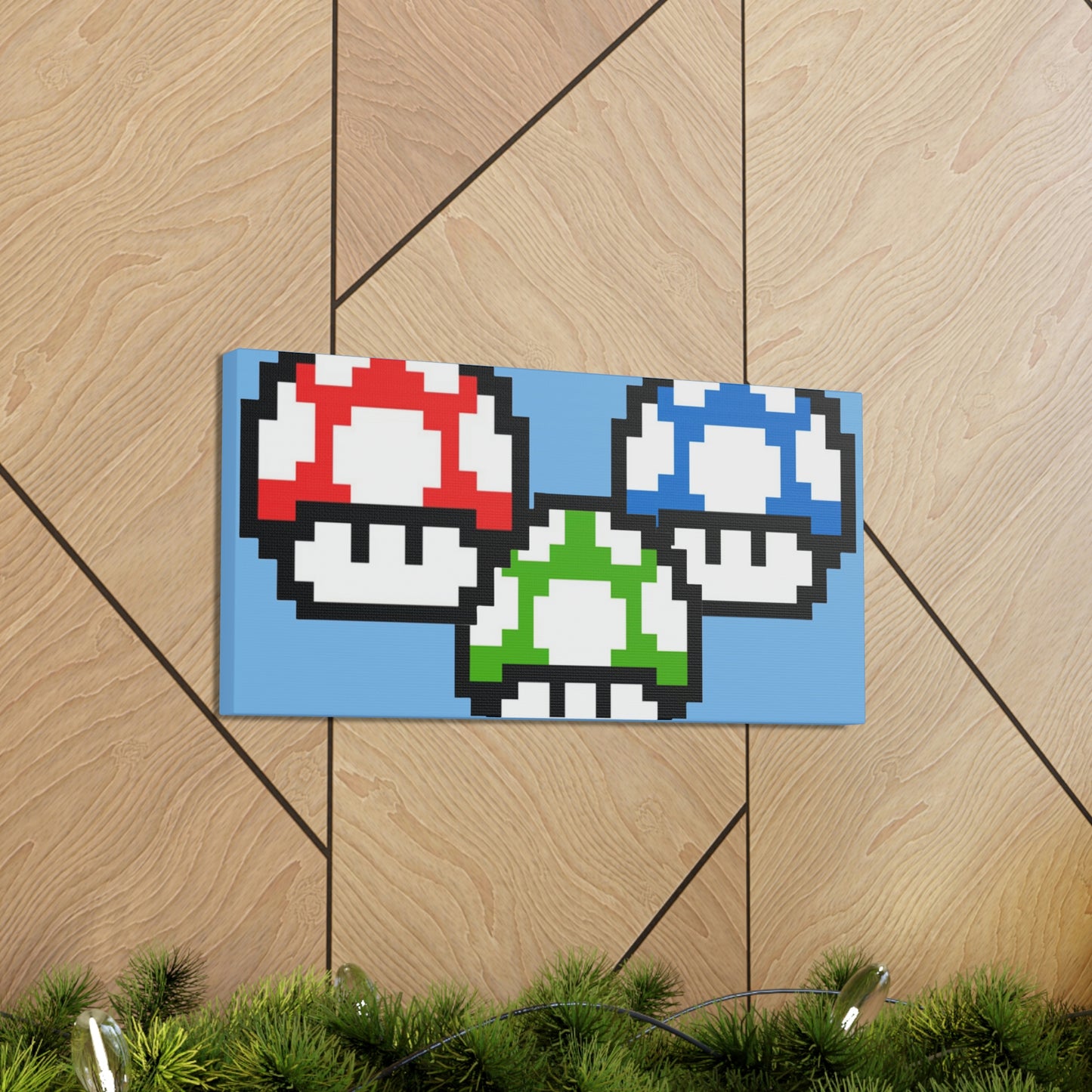 Mushroom 8 Bit Style Canvas Gallery Wraps