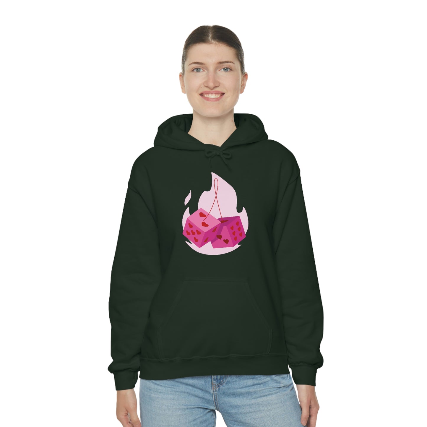 Dice Hearts Unisex Hooded Sweatshirt