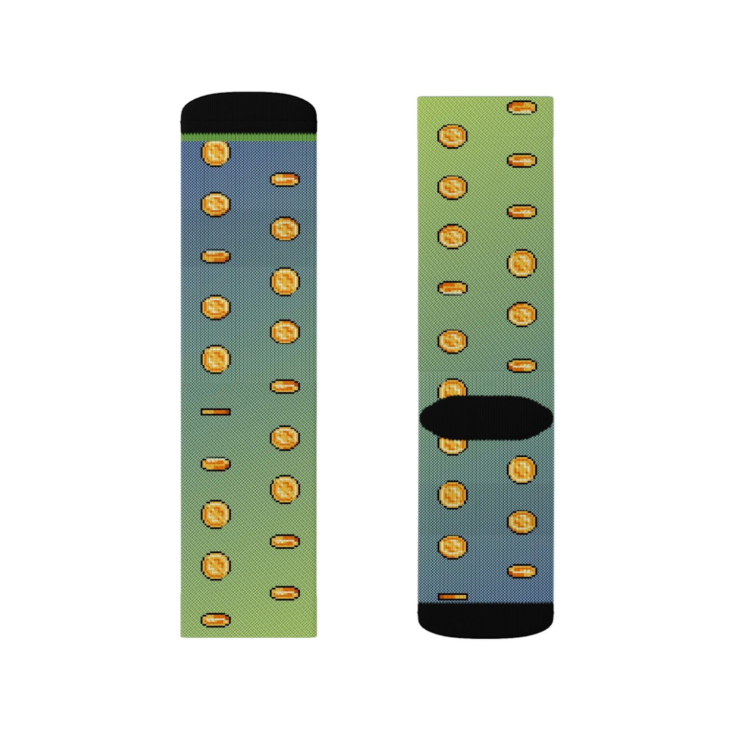 Video Game Coins Style Background Sublimation Socks