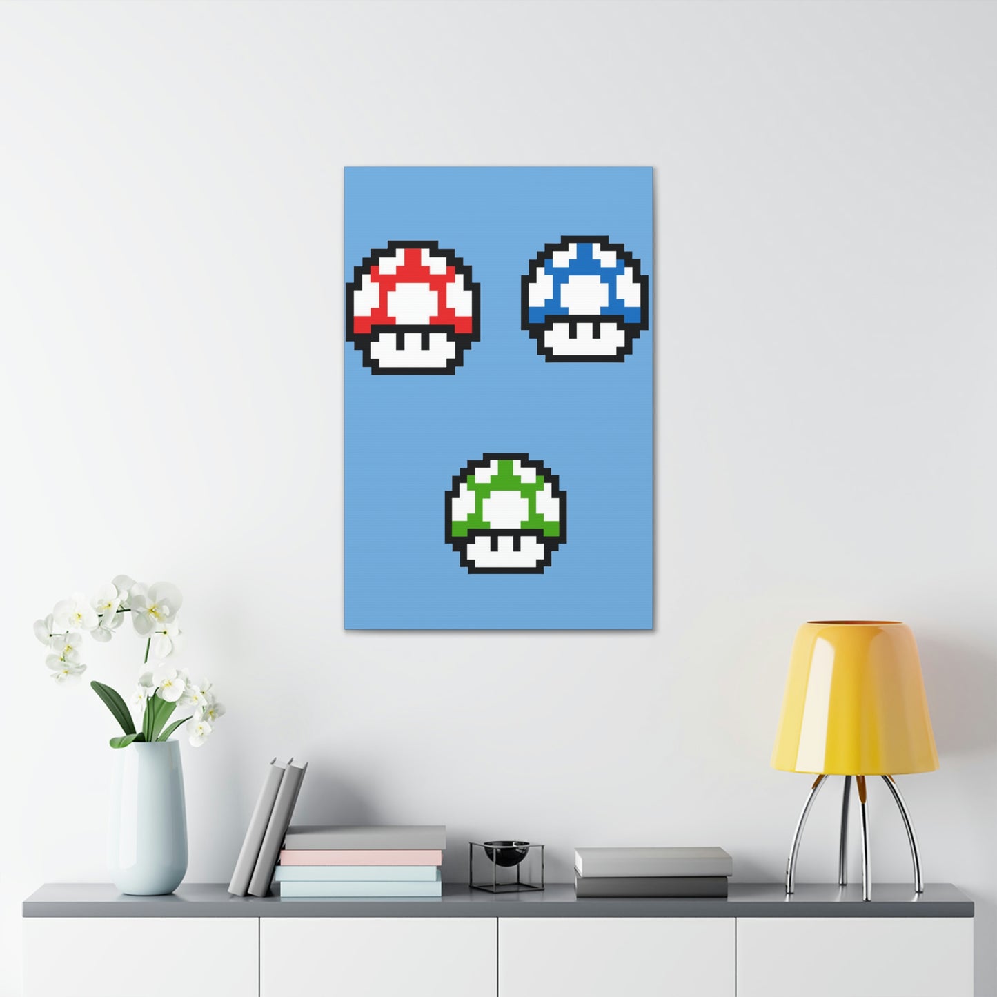 Mushroom 8 Bit Style Canvas Gallery Wraps
