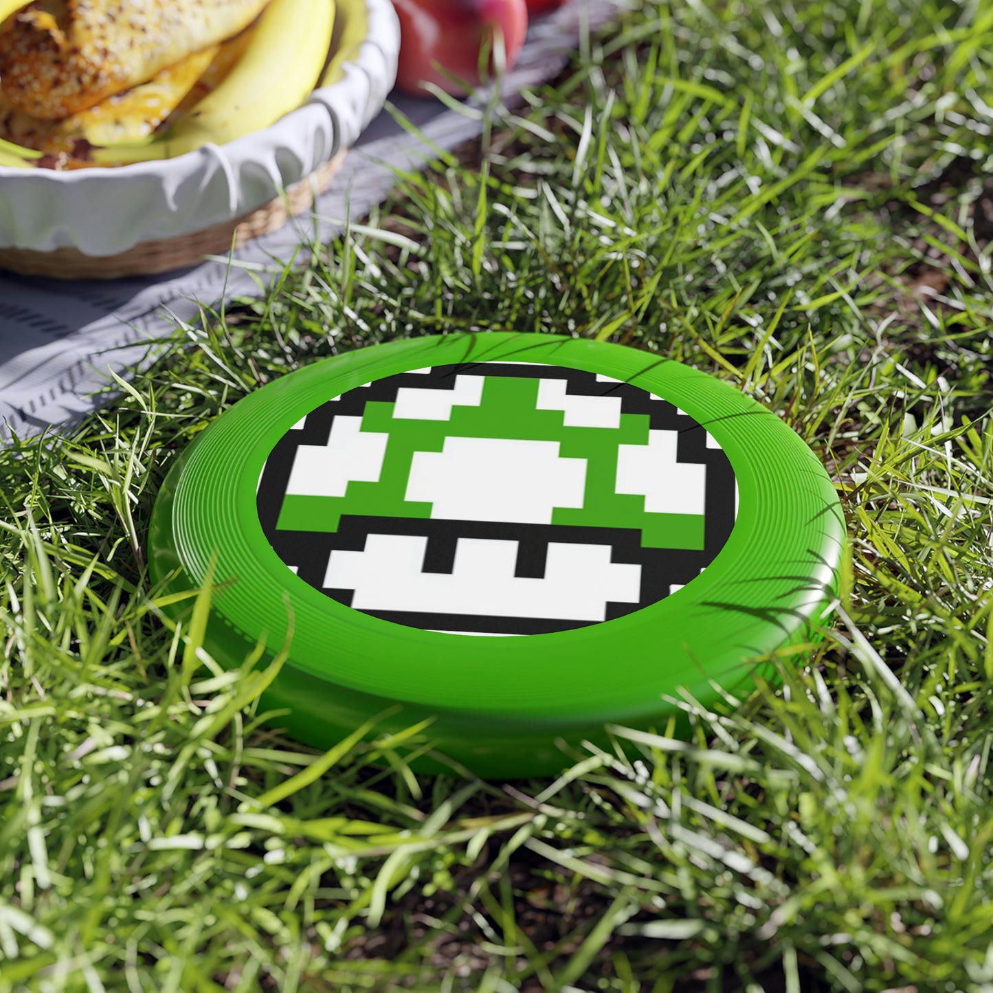 Green 8 Bit Style Mushroom Wham-O Frisbee