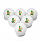 Leprechaun 8 Bit Style Ping Pong Balls, 6 pcs
