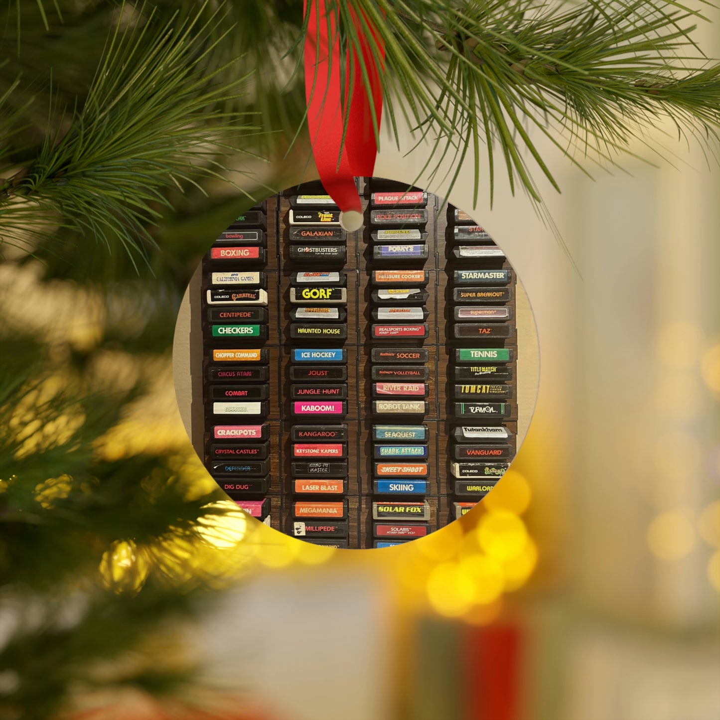 Atari Games Collection Wooden Christmas Ornaments