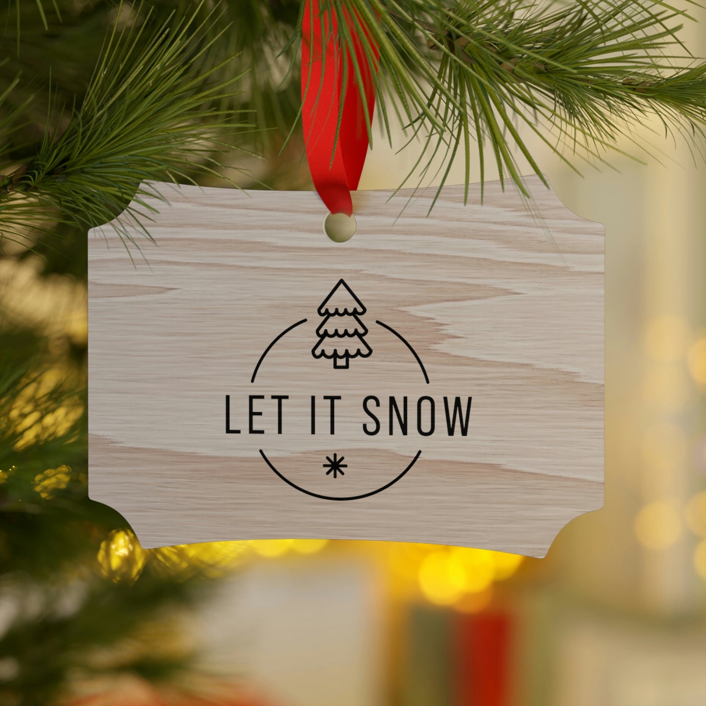 Let It Snow Wooden Christmas Ornaments